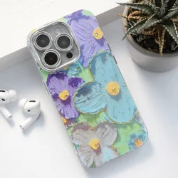 Maska za telefon Painting Flower za iPhone 16 Pro, Crvena