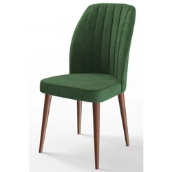 Hanah Home set trpezarijskih stolica Etra 6 kom, kaki zelena tkanina Jerry, drvene noge boje oraha
