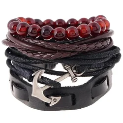 Muške narukvice VI-33178 Anchor - Crna KP33178