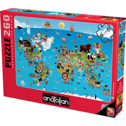 AnaTolian - Puzzle Cartoon world map - 260 kosov