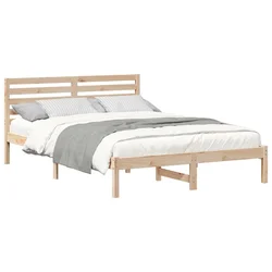 Vidaxl Konstrukcija postelje Rjava 140 x 220 cm Masivno borovo les
