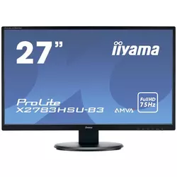 iiyama 27 PROLITE X2783HSU-B6; 16:9 Full HD (1920×1080) IPS LED, 4ms, VGA/HDMI/DP, USB2.0×2, HDCP, EAN: 4948570118731