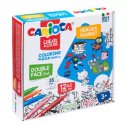 CARIOCA flomaster set PUZZLE SUPER HEROES 42940 Komplet boja, 12 kom