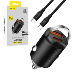 Auto punjač Blavec Aero - USB + Type - C - QC 3.0 18W PD 30W s Type - C na Type - C kabelom