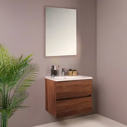 HANAH HOME Kupatilski ormarić sa umivaonikom i ogledalom (2 komada) Simple 60 Hrast