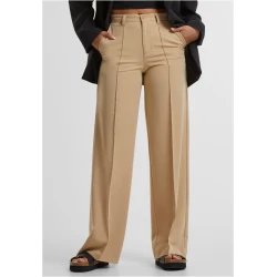 Womens wide pleated trousers - unionbeige