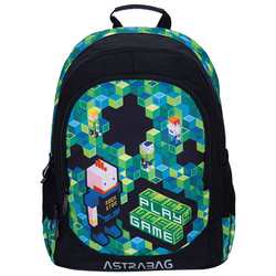 Ranac đački anatomski 3zipa 1džep AB340 Game 24.Astrabag 502023063 crno-zeleni