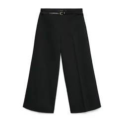 VERO MODA Hlače na rob VMELMA črna