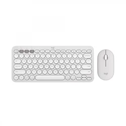 Logitech Pebble 2 Combo tipkovnica Miška vključena Univerzalno Brezžični RF + bluetooth AZERTY Francoščina Bela
