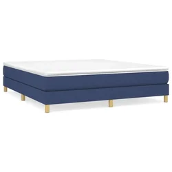 Vidaxl Posteljni okvir z vzmetmi moder 160x200 cm blago