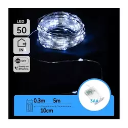 Aigostar - LED lanac 50xLED/3xAA 5,3m hladna bela