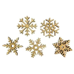 Rayher. Leseni okraski Snežinke, 5cm, set 5