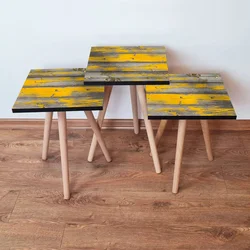 Hanah Home Set klub stočića 3Shp173, 3 komada, Krem
