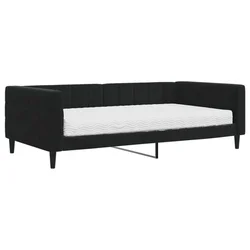 Vidaxl Dnevna postelja z vzmetnico črna 100x200 cm žamet