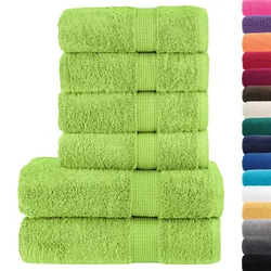 6-dijelni vrhunski set ručnika SOLUND zelena boja jabuke 600gsm
