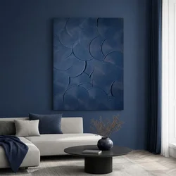 WallXpert slika na platnu Huhu3208, teget motiv preklopljenih krugova, 45 x 70 cm