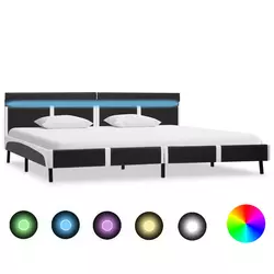 Okvir za krevet od umjetne kože s LED svjetlom sivi 180x200 cm