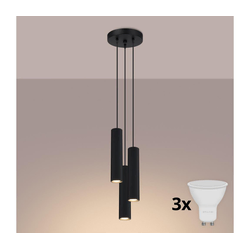 Brilagi - LED luster na sajli CRESTO 3xGU10/10W/230V crna