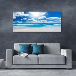 tulup.si Slika na platnu Oblaki landscape beach morje 125x50 cm
