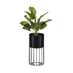 Metalna saksija za cveće LOFT 42x20 cm crna