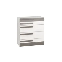 ML meble BLANCO 08 snežni bor/MDF nova siva - komoda