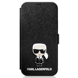Maska na preklop Karl Lagerfeld Flip Saffiano iPhone 12/12 Pro (6.1) crni