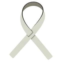 Obroč za prtičke FOLD NUPO 30 cm, set 4 kosov, lan / temno siva, usnje, LIND DNA