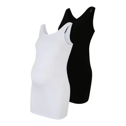 Only Maternity Top, bela, črna