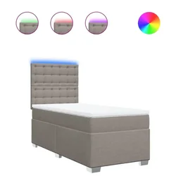 Vidaxl Box spring postelja z vzmetnico taupe 80x200 cm blago