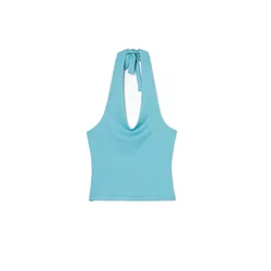 Cropp - Bluza s vezivanjem - tirkizno