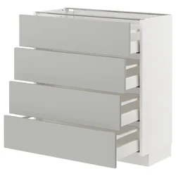 METOD / MAXIMERA Podni element 4 fronta/4 fioke, bela/Havstorp svetlosiva, 80x37 cm