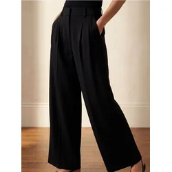 Sinsay - Elegantne wide leg pantalone od mekog pletiva sa mešavinom viskoze - crno