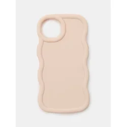 Sinsay - Jednobojna futrola za iPhone 13/14 sa talasastim ivicama - nude
