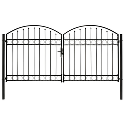 Vrata za ogradu ASSEN dvostruka vrata s lučnim vrhom čelik 300x150 cm