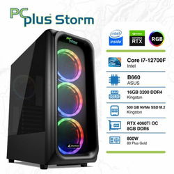 PCPLUS Storm i7-12700F 16GB 1TB NVMe SSD GeForce RTX 4060 Ti OC DDR6 8GB RGB gaming namizni računalnik