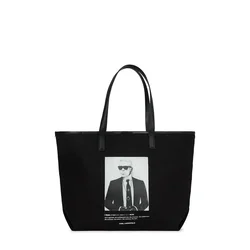 Karl Lagerfeld Nakupovalna torba  siva / črna