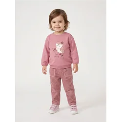 Sinsay - Rebraste wide leg paperbag pantalone sa ukrasnim džepovima - prljavo roze