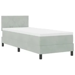 Vidaxl LED Box Spring Postelja Svetlo siva 80 x 200 cm Žamet