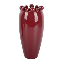 Bordo rdeča keramična vaza (višina 30 cm) Cadiz Dotty – PT LIVING