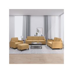 4-dijelni set sofa smeđi baršunasti
