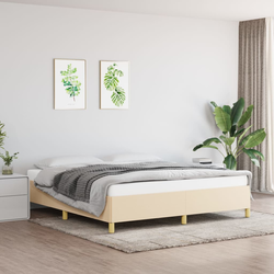 Okvir za krevet s oprugom krem 180 x 200 cm od tkanine