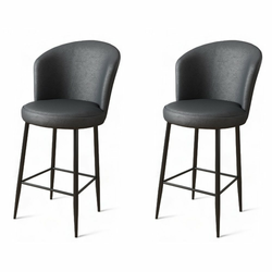 HANAH HOME Set 2 barske stolice Uras Anthracite Black
