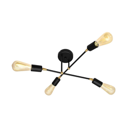 Prislonjeni luster ROSETTE 4xE27/15W/230V crna/zlatna