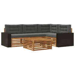 Set vanjskih sofa 5 pcs Prirodna i antracit 79 x 79 x 37 cm