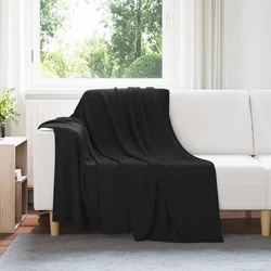 Vidaxl Odeja Črna 200 x 150 cm Flis
