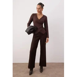 Trendyol Milla ženska bluza Twoaw26Bz00142, braon-braon