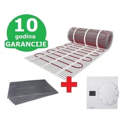8 m2 U-HEAT grejna mrežica + 8,4 m2 U-HEAT polistirol izolaciona ploča + U-HEAT manualni zidni termostat