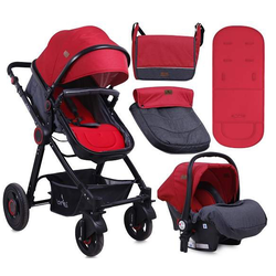 LORELLI kolica za bebe ALEXA SET Black and Red