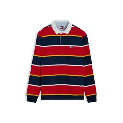 Tommy Jeans Majica mornarska / rumena / rdeča / bela