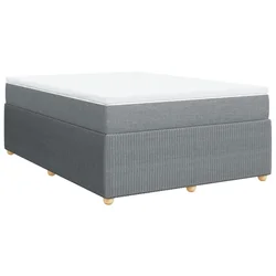Vidaxl Box spring postelja z vzmetnico svetlo siva 140x200 cm blago